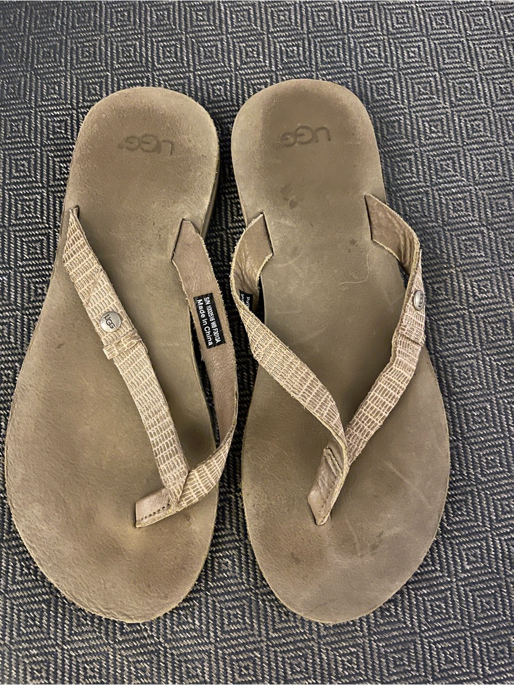 UGG Brown Suede Flip Flop Sandals